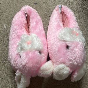 Love Mates Shoes Womens Size M 5-6 Slippers Pink Bunny Rabbit Retro